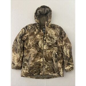 Realtree Jacket Mens Small Brown MAX-1 XT Camo Hooded Softshell Hunting Outdoor